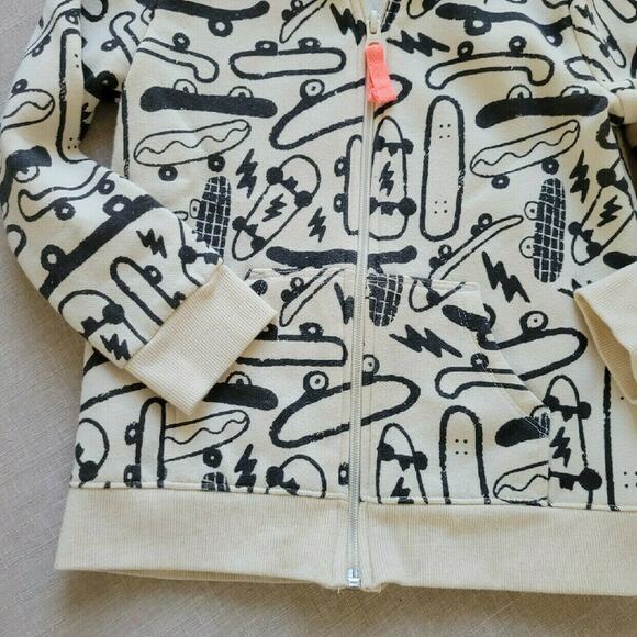 Cat & Jack Skateboard Print Zip-Up Hoodie - Picture 5 of 8